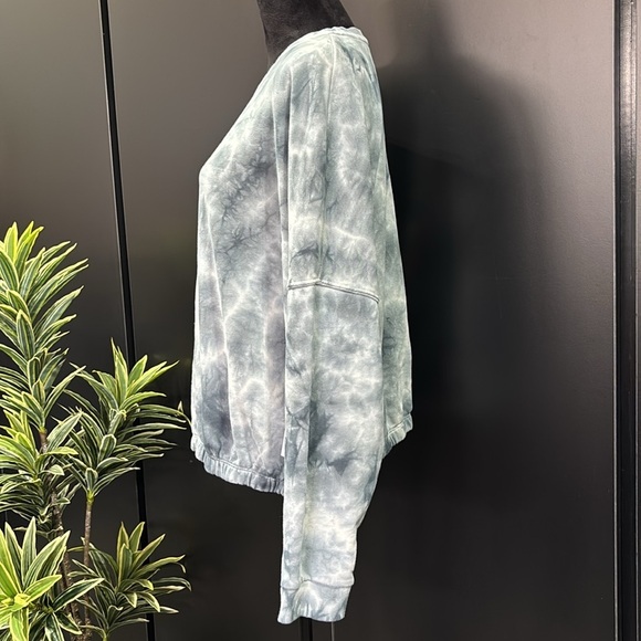 DEX Pullover elastic waist/cuffs rib knit,boat neck,tie-dye sweatshirt - Picture 2 of 8